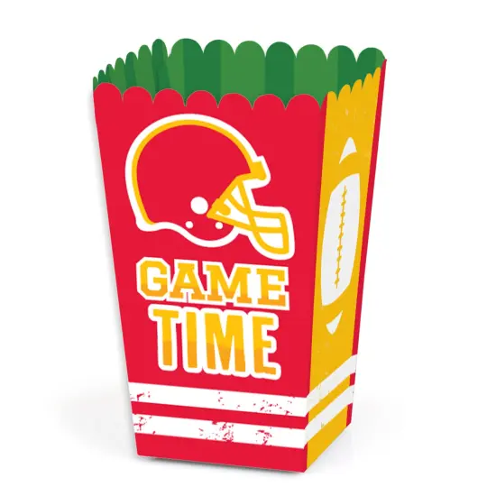 Big Dot of Happiness The Big Game - Red and Yellow - Football Party Favor Popcorn Treat Boxes - Set of 12 {1}