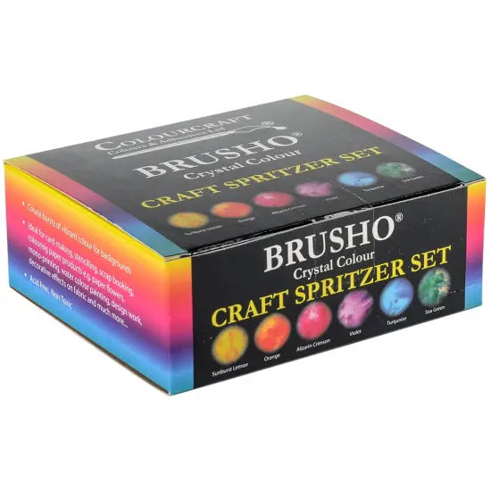 Brusho Crystal Colours Craft Spritzer Set 6/Pkg-Assorted Colors {2}