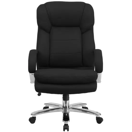Emma and Oliver 24/7 500 lb. Big & Tall Executive Swivel Ergonomic Office Chair with Loop Arms Black Fabric {3}