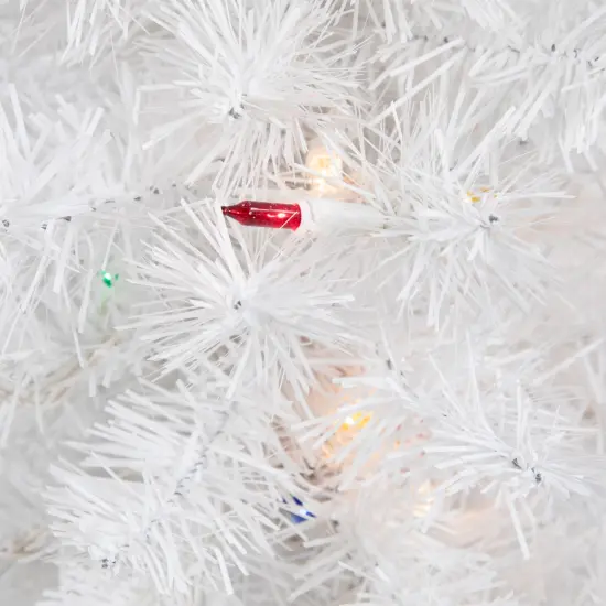 Northlight Pre-Lit Artificial Christmas Tree - 18" - White - Multicolor Lights {6}