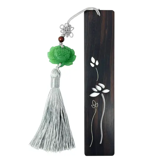 Wrapables Sandalwood Bookmark with Pendant Tassel for Book Lovers an Readers Water Lily {1}