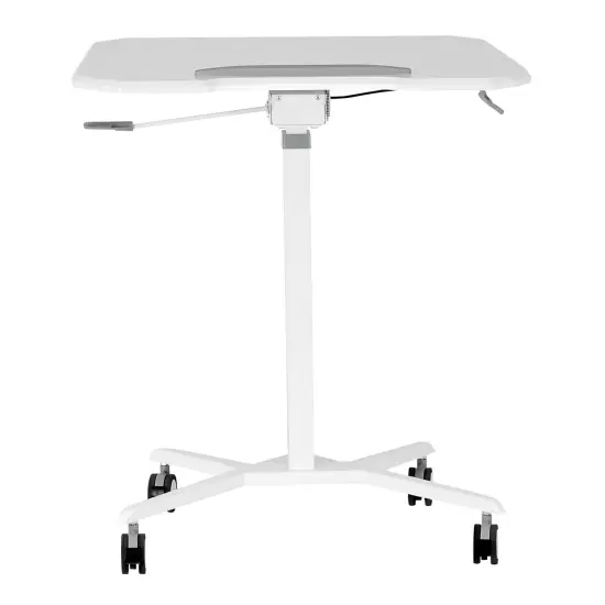 Techni Office Solutions 42.5" White Durable Rolling Adjustable and Tiltable Laptop Cart {3}