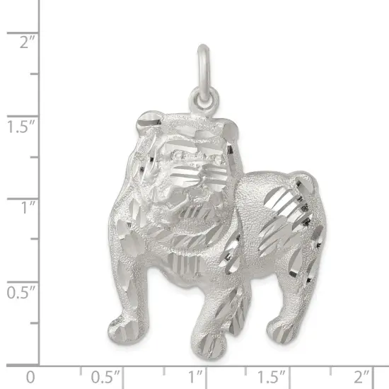 Sterling Silver Bull Dog Charm Pendant FindingKing Jewerly 42mm x 35mm {2}