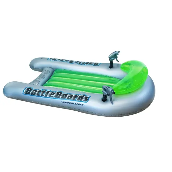 Swim Central Set of 2 Green and Blue Water Sport Inflatable Battle Board Swimming Pool Squirters - 53" {3}