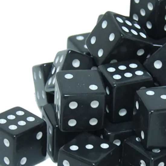 Black Square Cornered Dice - 100 Pack {3}