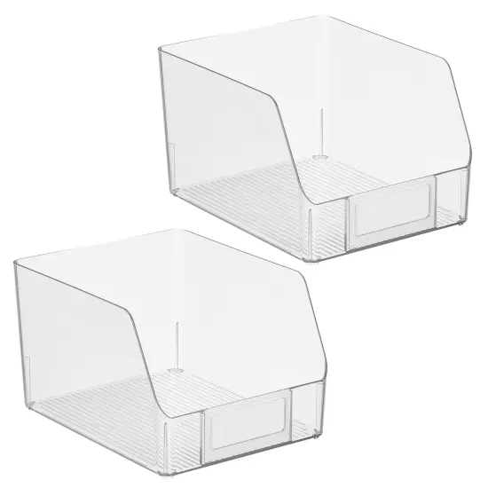 mDesign Wide Plastic Food Storage Bin with Label Holder {3}