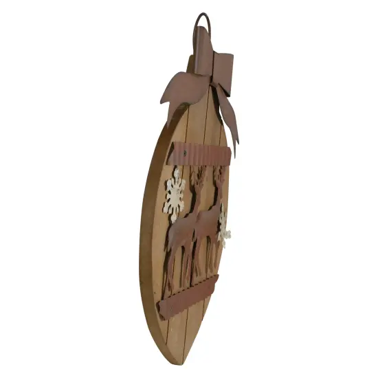 Northlight Rustic Reindeer Christmas Ornament Wall Sign - 17.5" Beige {3}