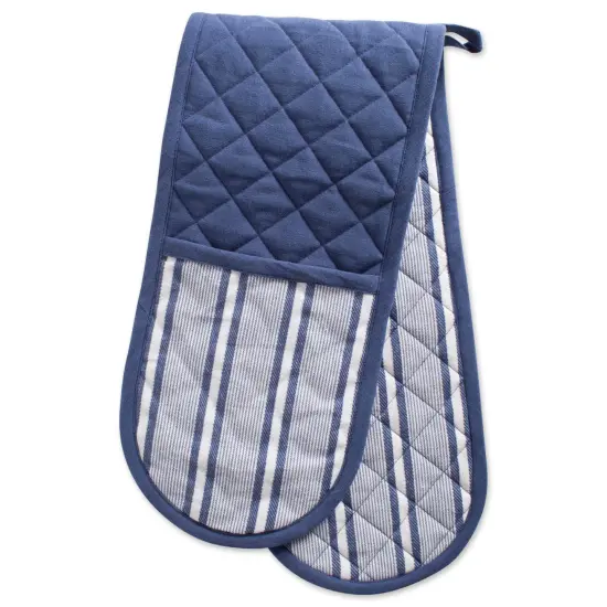 DII French Blue Chef Stripe Double Oven Mitt {1}