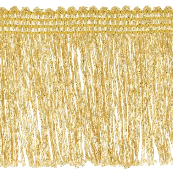 5 Yards of 2" Glitter Chainette Fringe Trim | 5 yard cut Metallic Gold {1}
