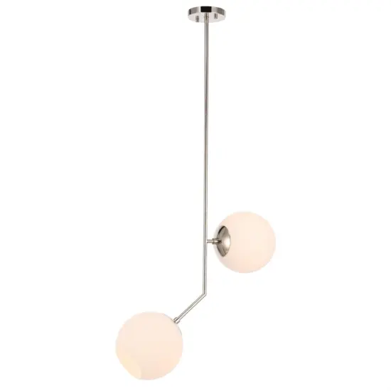 Ryland 2 light Chrome and Frosted White glass pendant {5}