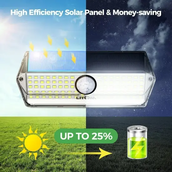 4x 100 LED Solar Power Wall Light Waterproof Outdoor PIR Motion Sensor Path Lamp {5}