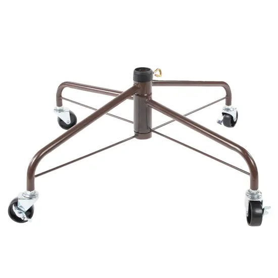 Northlight 24" Brown Metal Rolling Artificial Christmas Tree Stand, For 6' - 9' Trees {1}