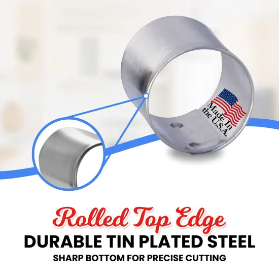 CookieCutter.Com Round Circle Cookie Cutter 1 in &ndash;Tin Plated Steel Cookie Cutters &ndash; Made In The USA {4}