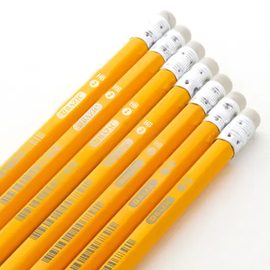 BAZIC Yellow Pencil #2 Pre-Sharpened Premium (144/Pack) {4}
