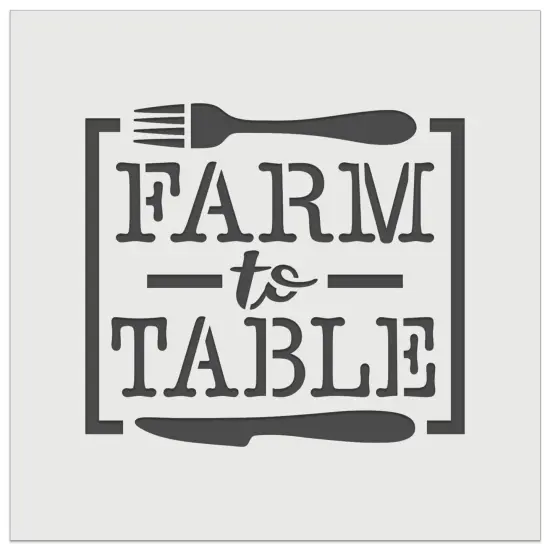 Farm to Table with Fork and Knife Wall Cookie DIY Craft Reusable Stencil {7}