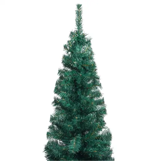 Slim 82.7" Green Christmas Tree with LEDs and Ball Set {3}