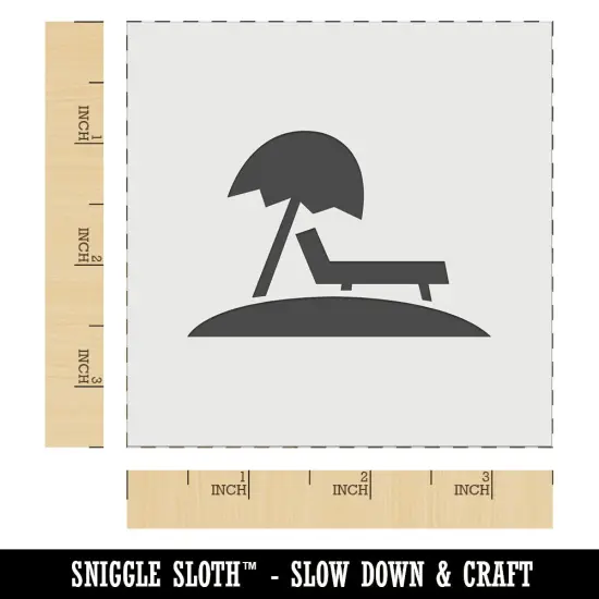 Lounge Chair Umbrella Beach Sun Wall Cookie DIY Craft Reusable Stencil {5}