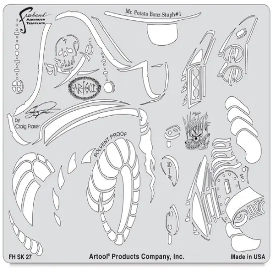 Iwata Artool Freehand Template - Wrath of Skull Master Mr. Potato Bonz #1 {1}
