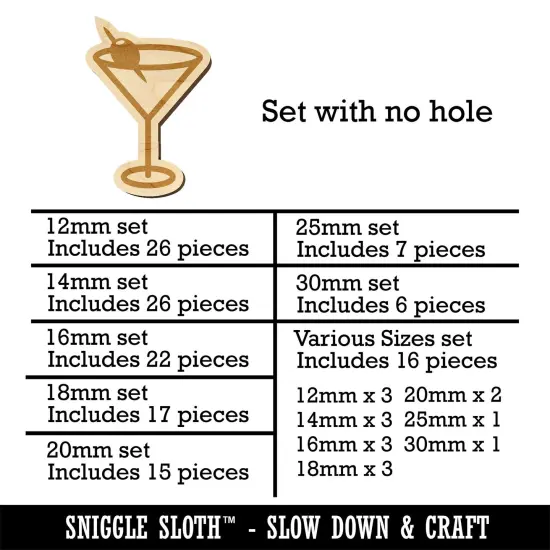 Martini Cocktail with Olive Mini Wood Shape Charms Jewelry DIY Craft {1}
