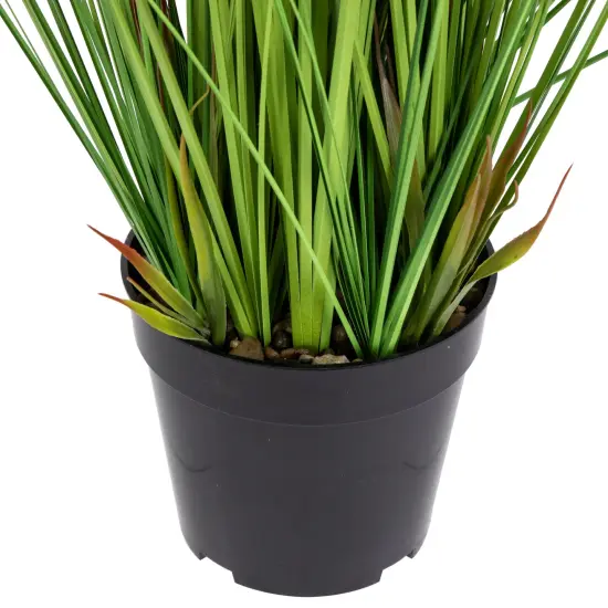 Northlight 27" Artificial Onion and Pampas Grass in Black Pot Green {7}