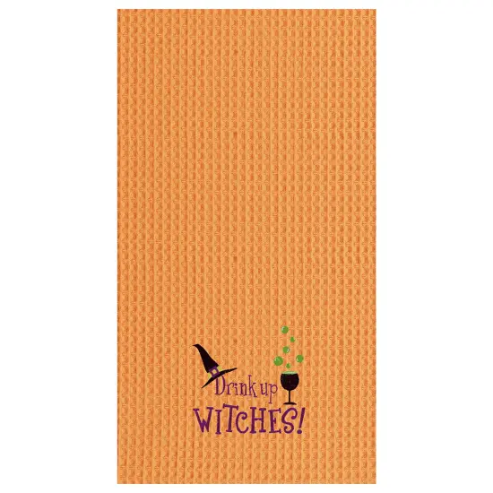 Drink Up Witches Halloween Cotton Waffle Weave Kitchen Towel {1}