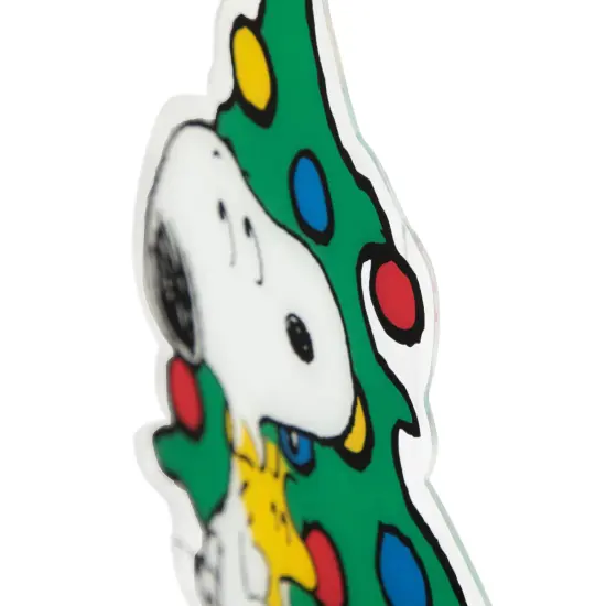 Northlight Peanuts Woodstock and Snoopy with Christmas Tree Window Cling Decoration Green {6}