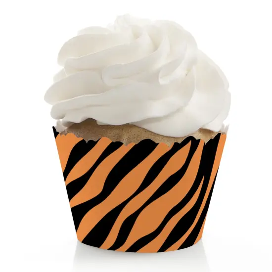 Big Dot of Happiness Tiger Print - Jungle Party Decorations - Party Cupcake Wrappers - Set of 12 {1}