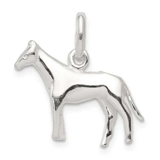 Sterling Silver Horse Charm Jewelry Animal Jewelry 17mm x 23mm {1}