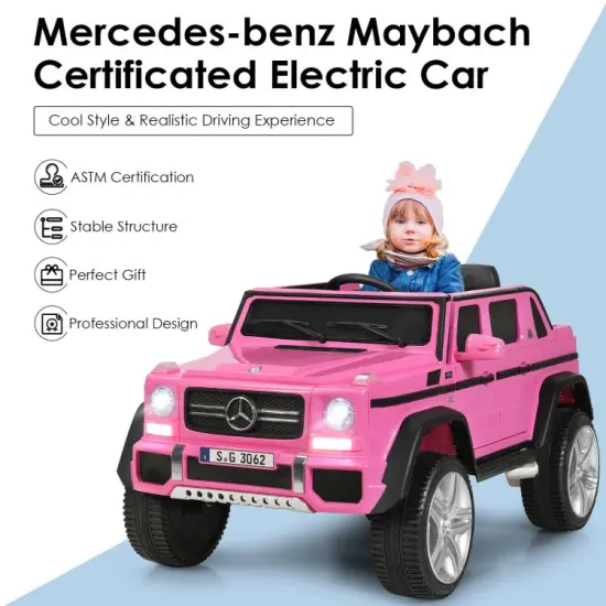 12V Kids Ride On Car with 2.4G Remote Control and USB Interface Pink {6}
