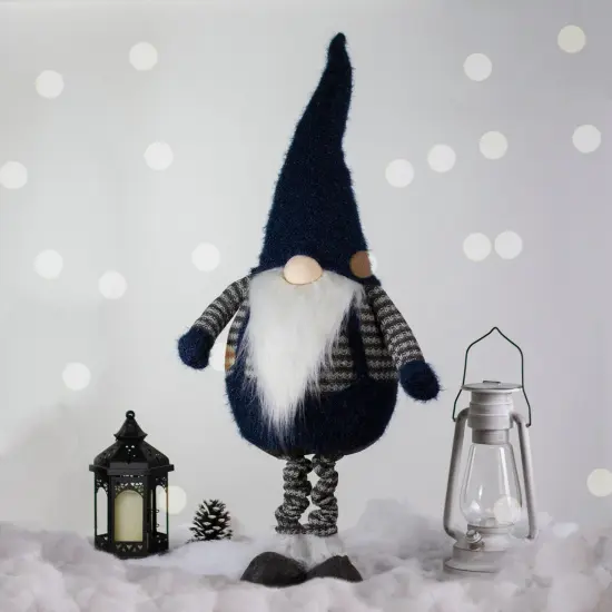 Northlight LED Lighted Extendable Gnome Christmas Figure - 41" - Blue and Gray {3}