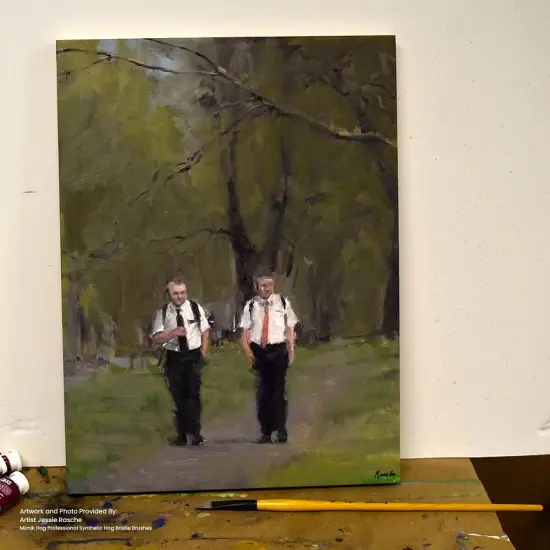 Mimik Hog Professional Synthetic Hog Bristle Paint Brush - Versatile Alternative to Natural Hog Hair Paint Brushes for Oil Painting, Acrylics, Inks, Dyes, Gouache, Watercolors, and More {7}