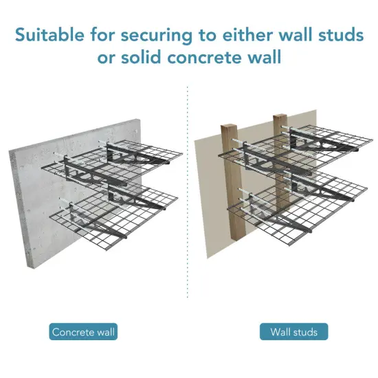 Wall Shelf Garage Storage Wall Mounted Floating Rack. Black {5}