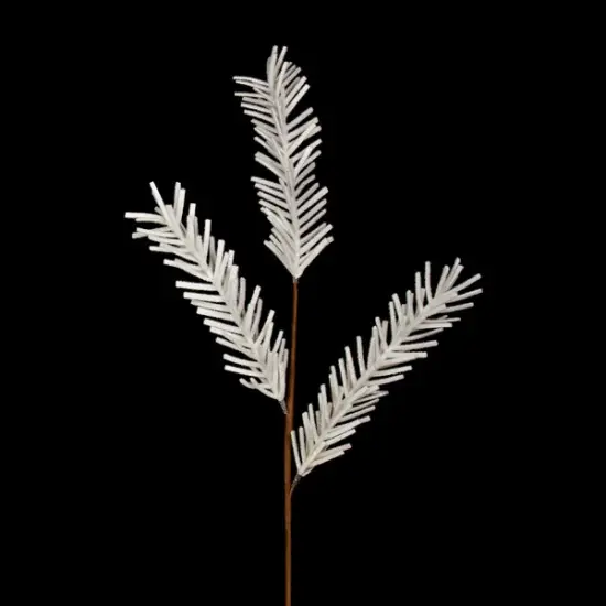 Kurt Adler 32" White and Brown Glittered Pine Artificial Christmas Spray {4}