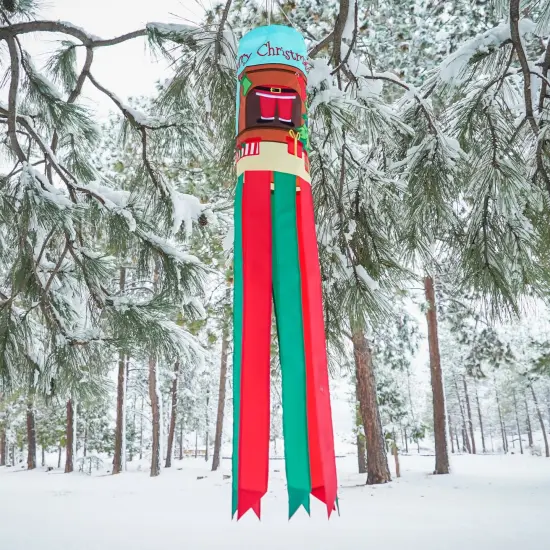 In the Breeze Merry Christmas 40 Inch Windsock - Hanging Santa Decoration - Outdoor Holiday décor {4}
