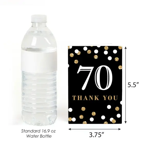 Big Dot of Happiness Adult 70th Birthday - Gold - Birthday Party Thank You Cards (8 count) {4}