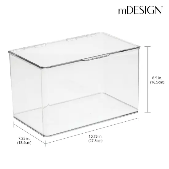mDesign Plastic Kitchen Pantry/Fridge Storage Organizer, Hinge Lid {3}