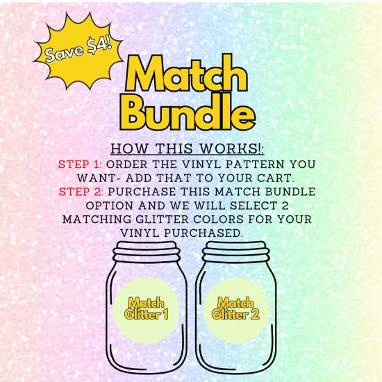 GLITTER MATCH BUNDLE- We help you match your glitter to your vinyl purchased! *READ LISTING. {1}