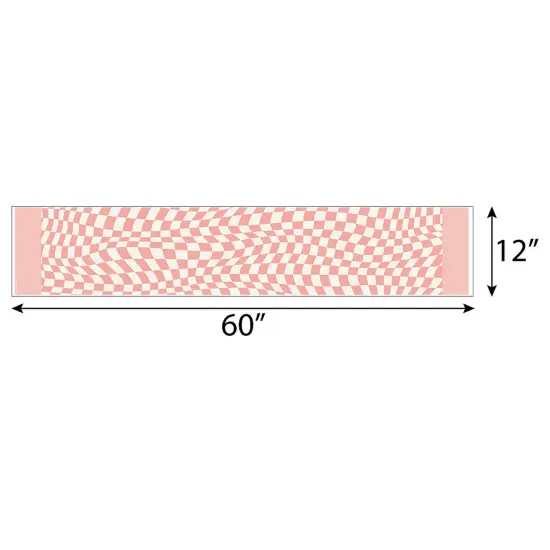 Big Dot of Happiness Pink Checkered Party - Petite Paper Table Runner - 12 x 60 inches {4}