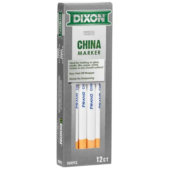 Phano China Markers, White, 12 Per Pack, 2 Packs {3}