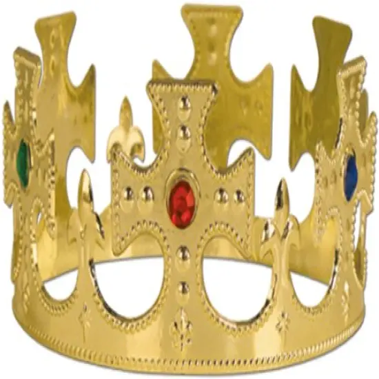 Plastic Jeweled King's Crown (Pack of 12) {1}