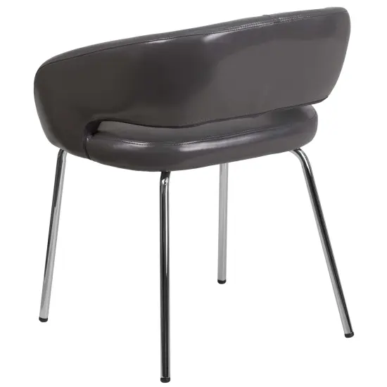 Emma and Oliver Contemporary LeatherSoft Side Reception Chair Gray {4}