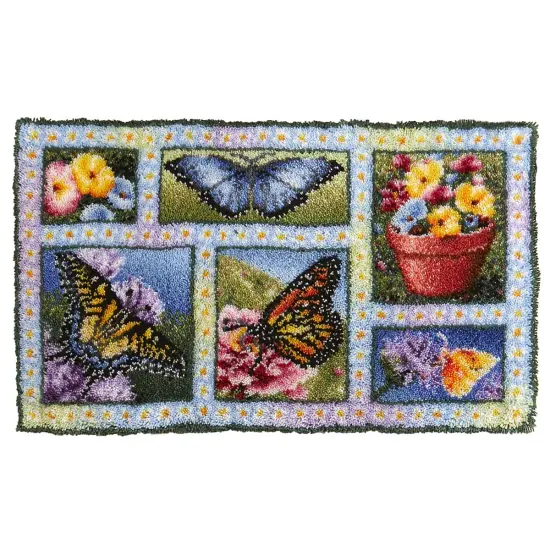 HerrschnersButterfly Floral Montage Latch Hook Kit Multi {1}