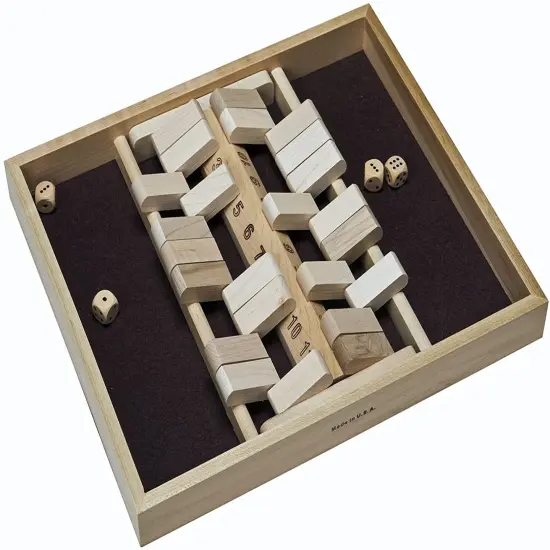 WE Games Double Sided 12 Number Shut the Box Board Game, 14 in. Made in USA {1}