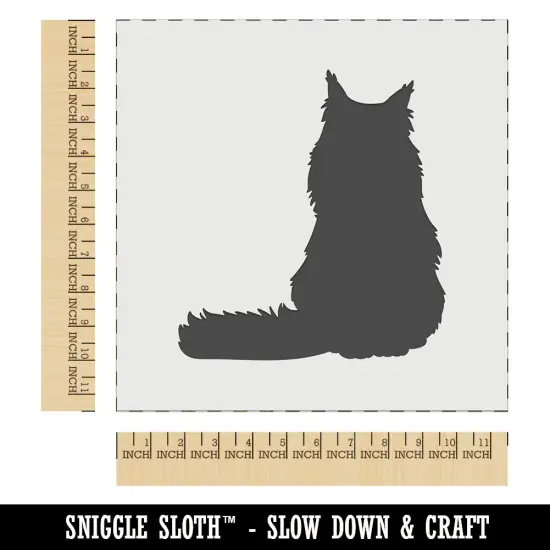 Sitting Maine Coon Cat Wall Cookie DIY Craft Reusable Stencil {1}