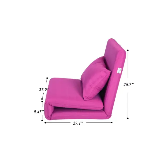 Relaxie Linen Convertible Flip Floor Chair Sleeper Pink {6}