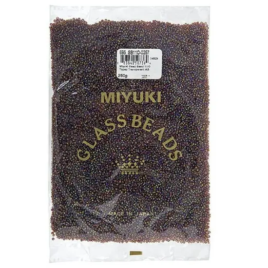 Miyuki 250g Transparent Round Seed Beads, 11/0 Topaz AB #257 {3}