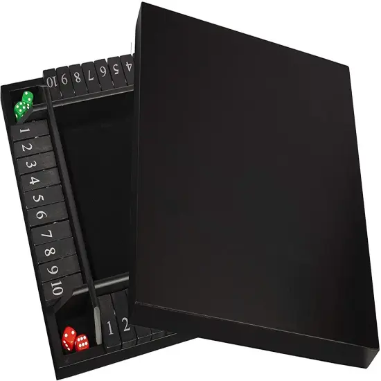 WE Games 4 Player 14 in. Shut The Box Board Game with Lid {7}