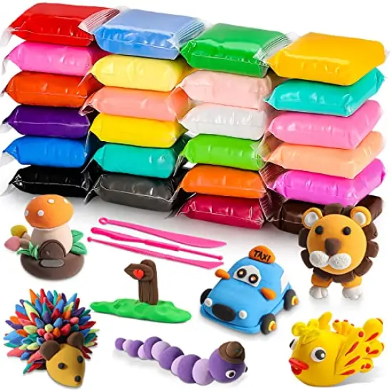 24 Colors Modeling Clay Kit - Air Dry Ultra Light Clay, Safe & Non-Toxic, Great Gift for Kids. {1}
