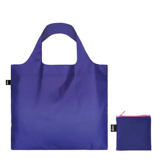 LOQI Puro Pocket Reusable Grocery Bag, One Size, Candy & Violet {6}