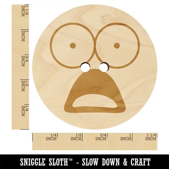 Mouth Agape Shocked Face Wood Buttons for Sewing Knitting Crochet DIY Craft {1}